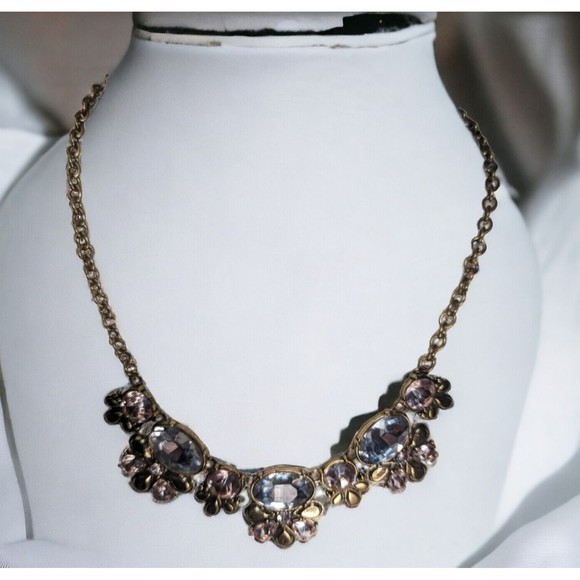 Unbranded Jewelry - Cocktail Statement Necklace Elegant Holiday Formal Wedding Rhinestone Pink Blue